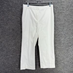 Unbranded Dress Pants Women 12P Petite White High Rise Pleated Straight Lined
